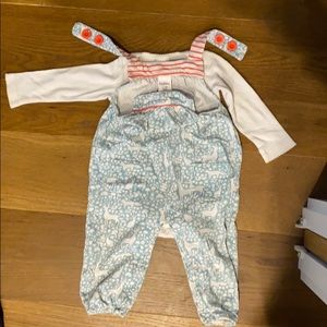 6-12m Boden overalls and onesie